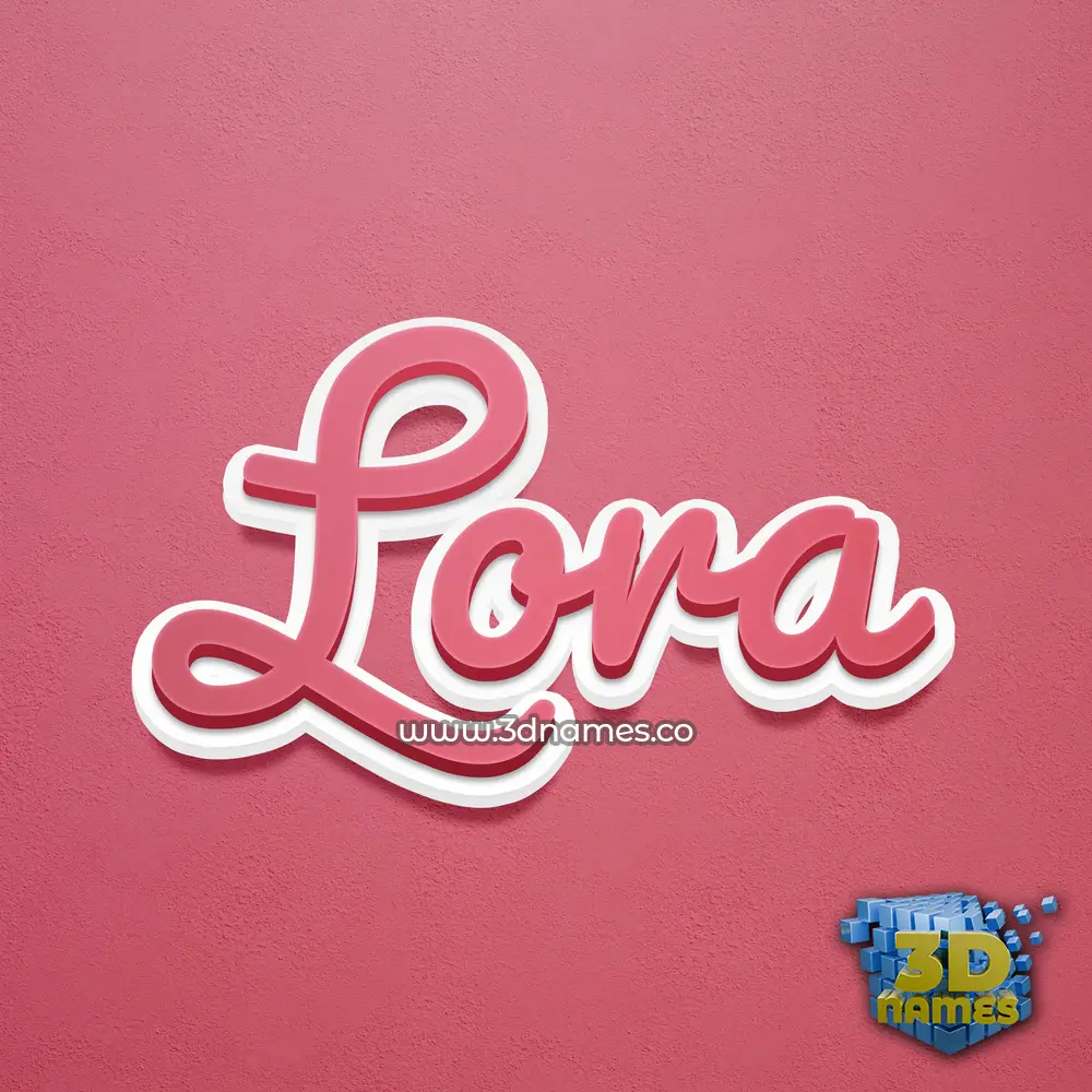 lora in Red Scribble style - 3D name wallpaper