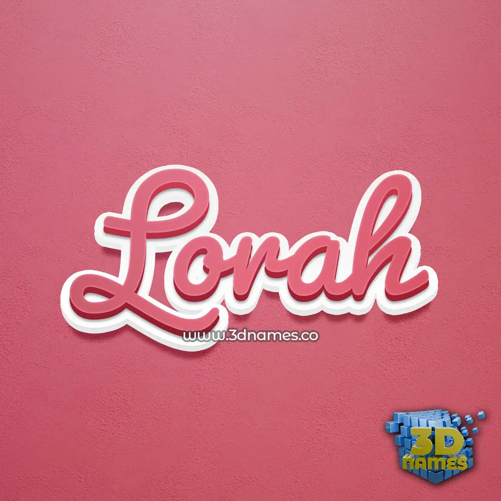 lorah in Red Scribble style - 3D name wallpaper