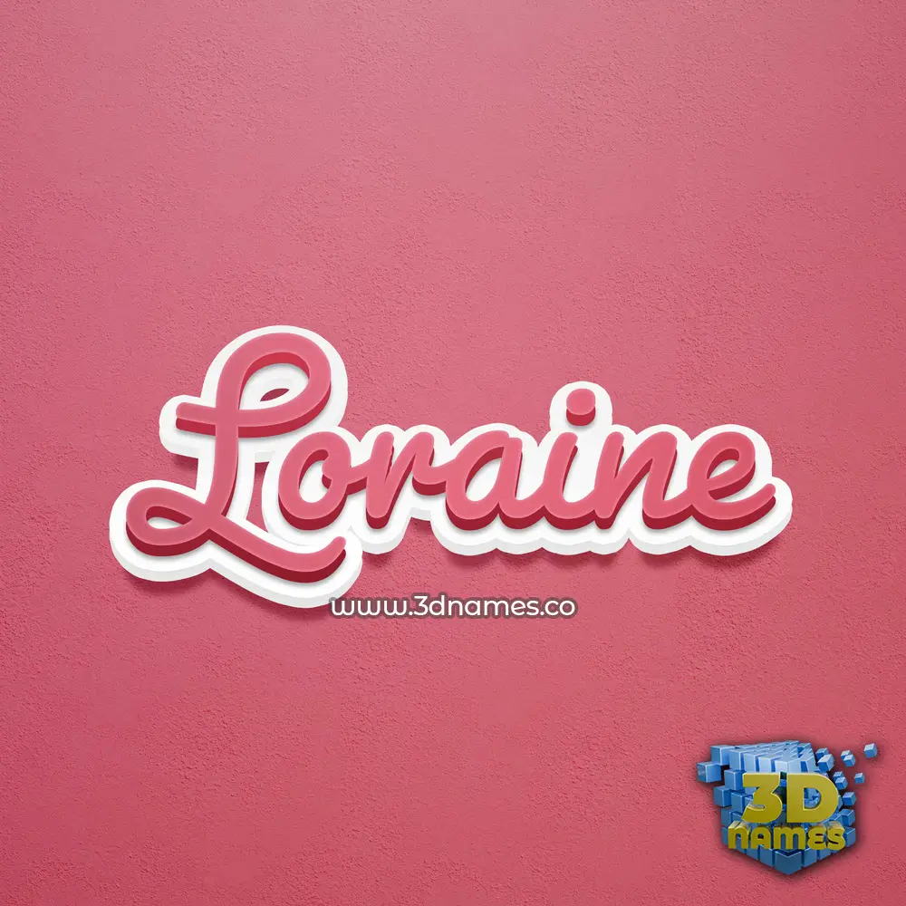 loraine in Red Scribble style - 3D name wallpaper