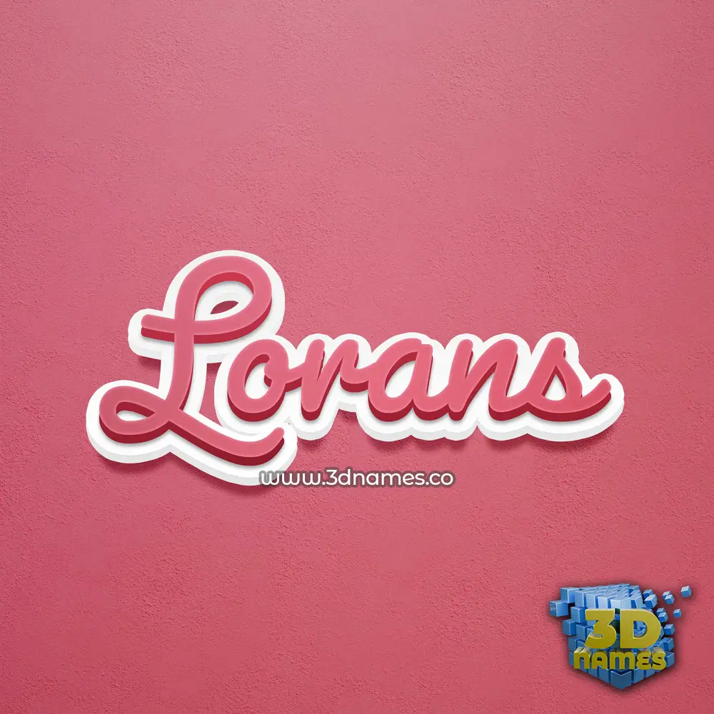 lorans in Red Scribble style - 3D name wallpaper