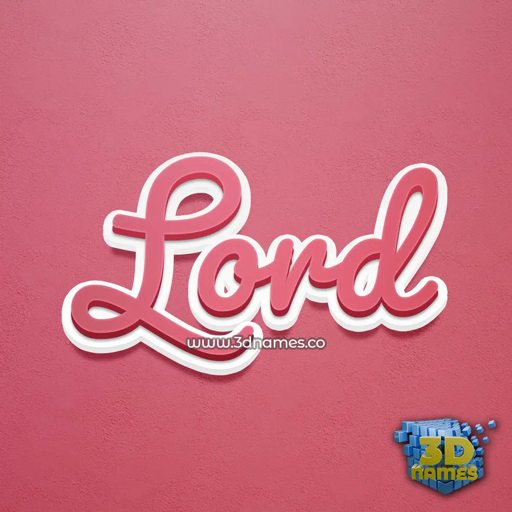 lord in Red Scribble style - 3D name wallpaper