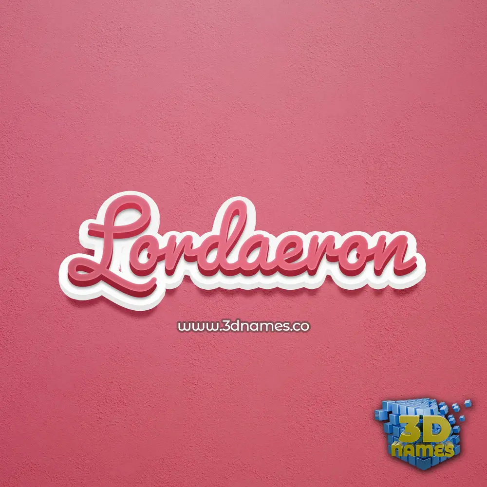lordaeron in Red Scribble style - 3D name wallpaper