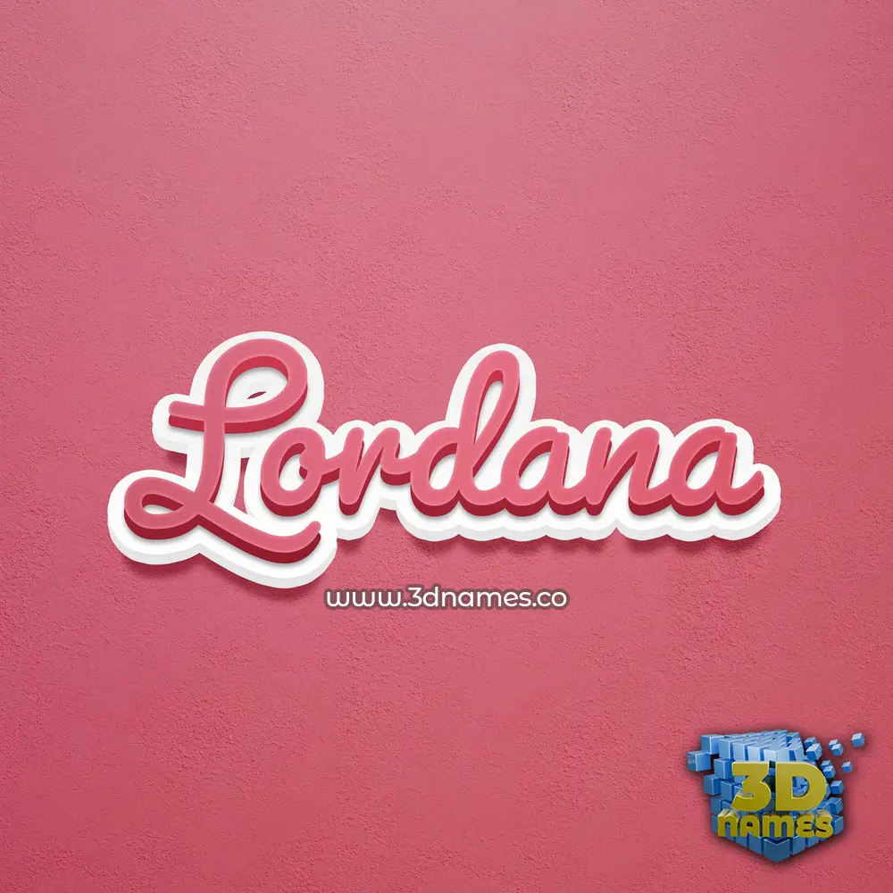 lordana in Red Scribble style - 3D name wallpaper
