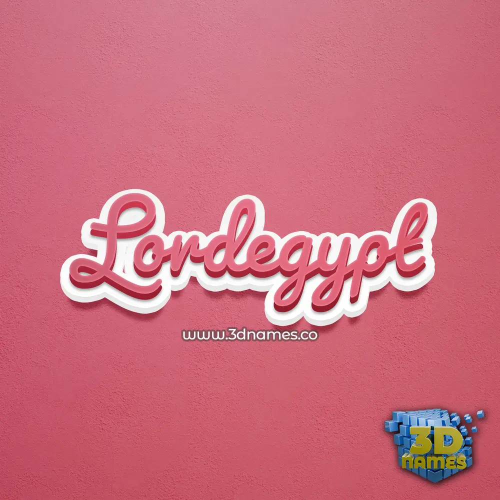lordegypt in Red Scribble style - 3D name wallpaper