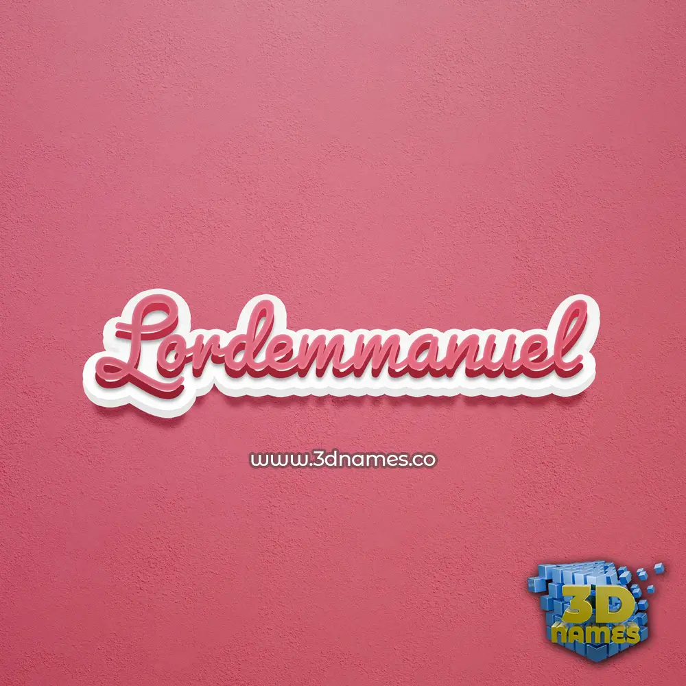 lordemmanuel in Red Scribble style - 3D name wallpaper