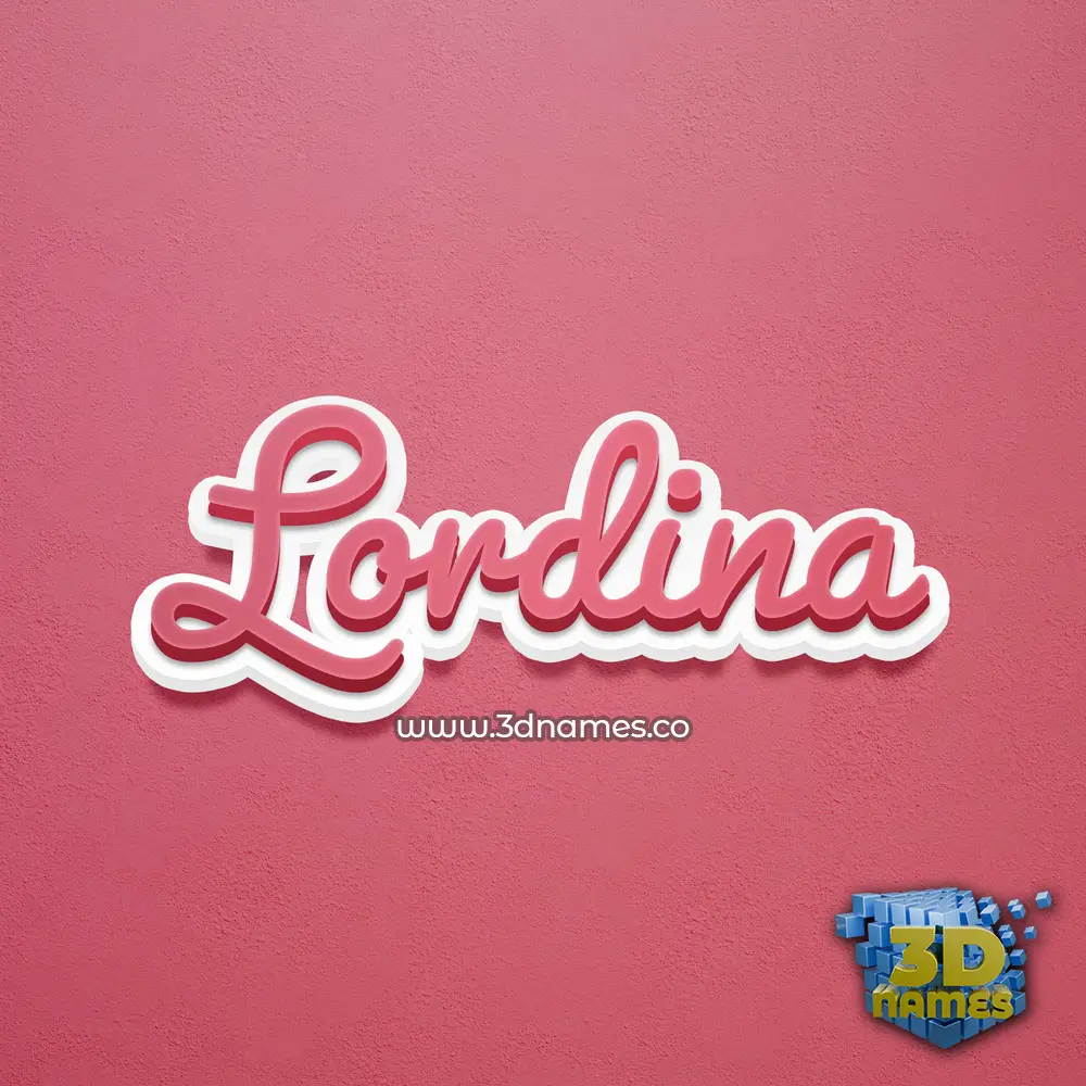 lordina in Red Scribble style - 3D name wallpaper