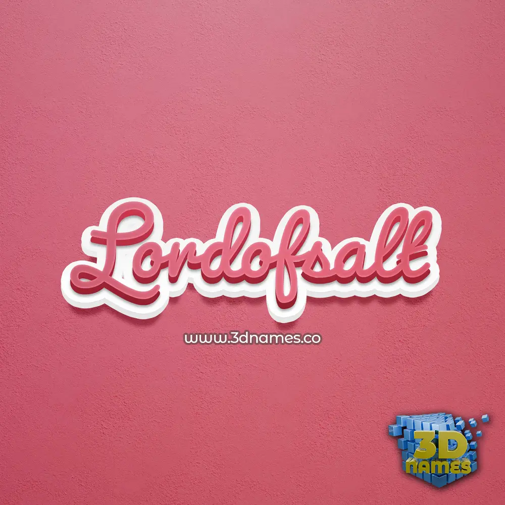 lordofsalt in Red Scribble style - 3D name wallpaper