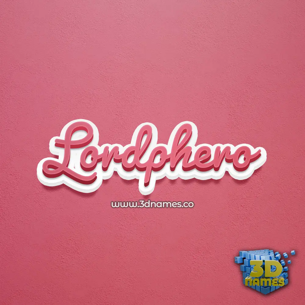 lordphero in Red Scribble style - 3D name wallpaper
