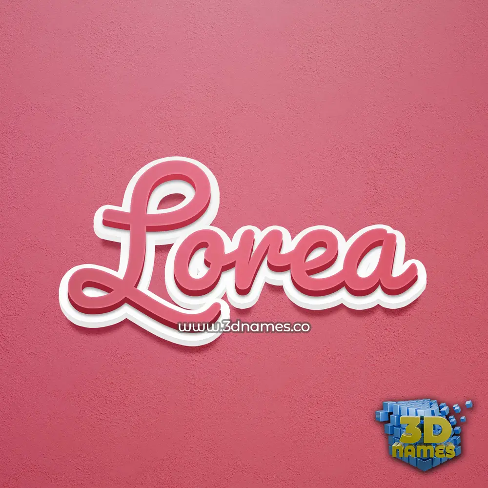 lorea in Red Scribble style - 3D name wallpaper