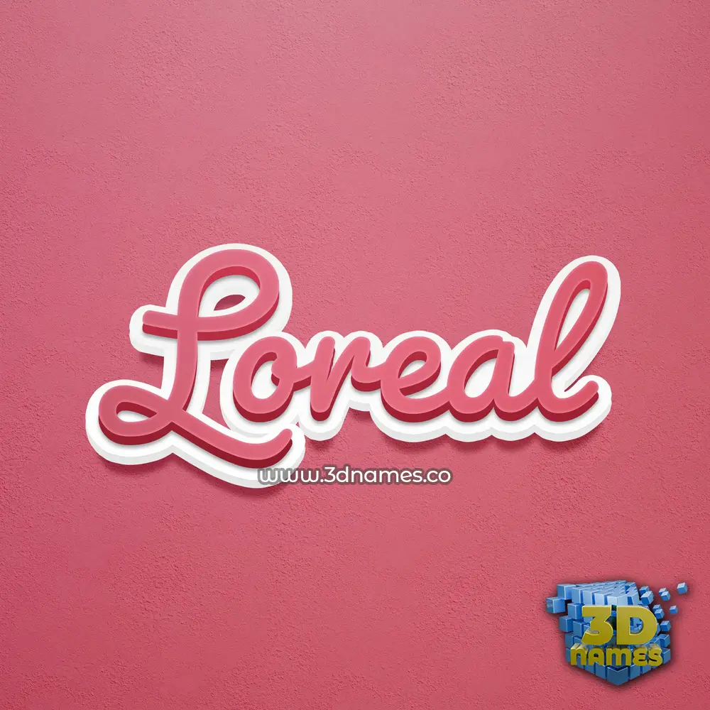 loreal in Red Scribble style - 3D name wallpaper