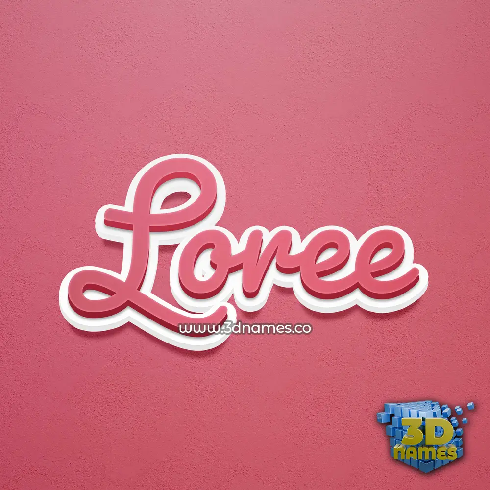 loree in Red Scribble style - 3D name wallpaper