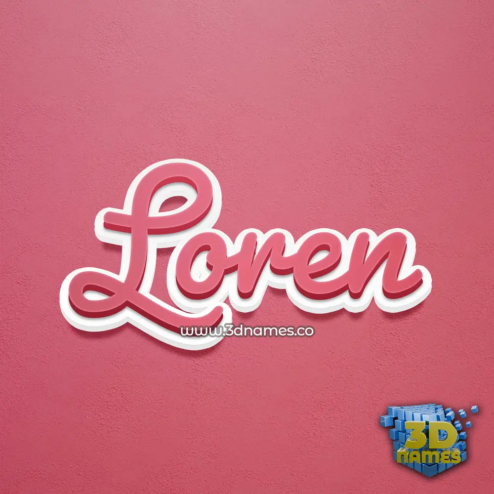 loren in Red Scribble style - 3D name wallpaper