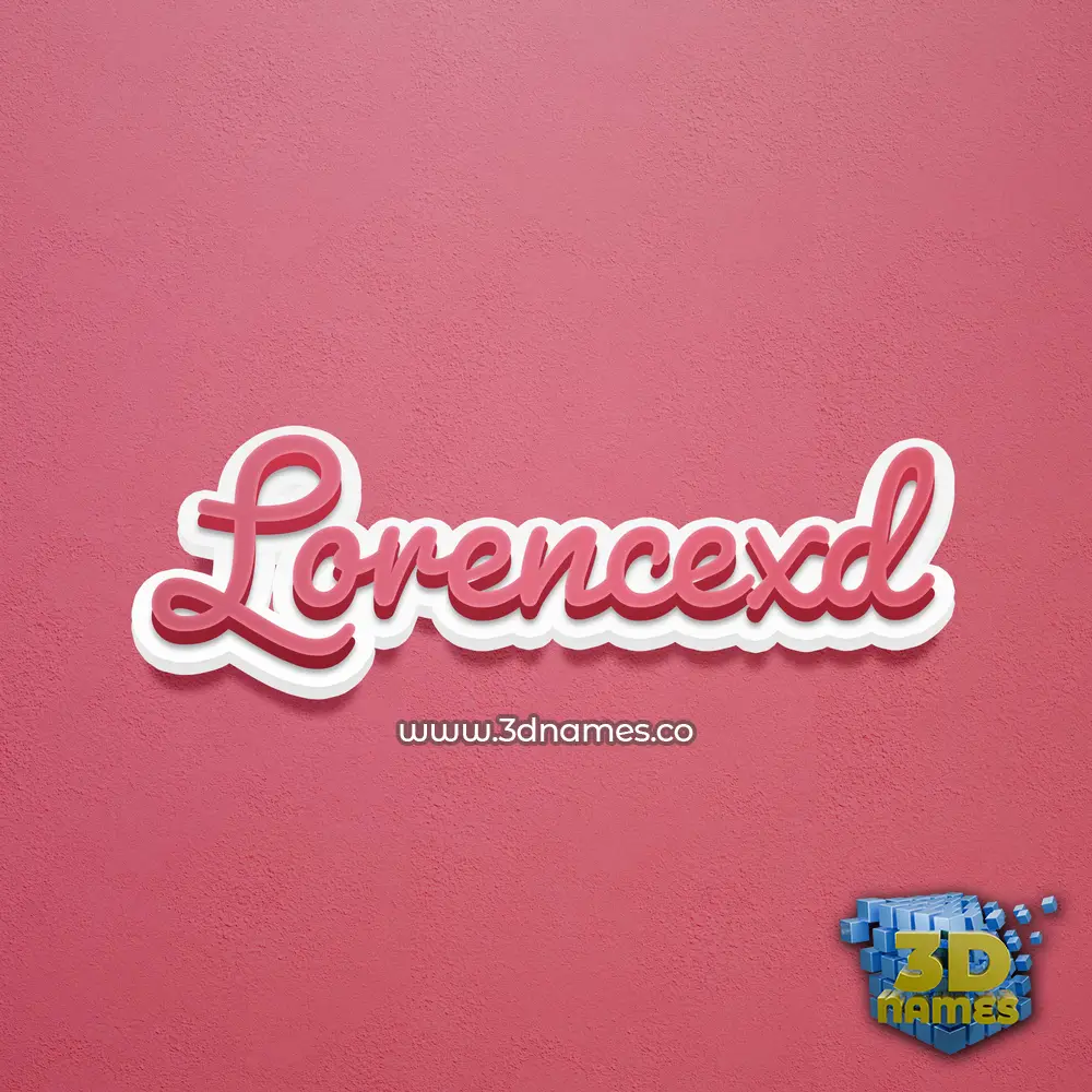 lorencexd in Red Scribble style - 3D name wallpaper