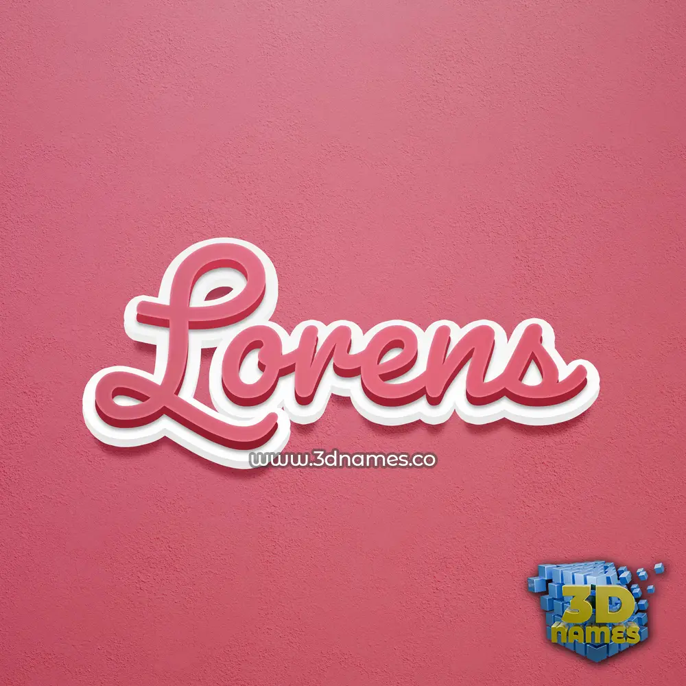 lorens in Red Scribble style - 3D name wallpaper