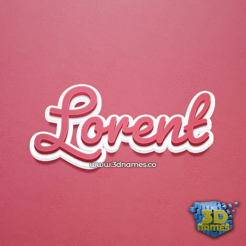 lorent in Red Scribble style - 3D name wallpaper