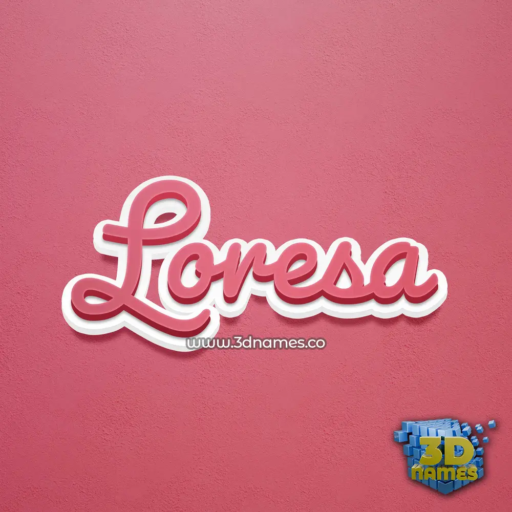 loresa in Red Scribble style - 3D name wallpaper