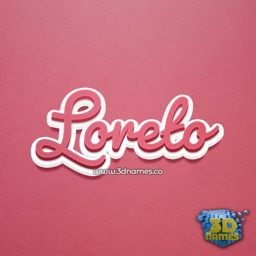 loreto in Red Scribble style - 3D name wallpaper