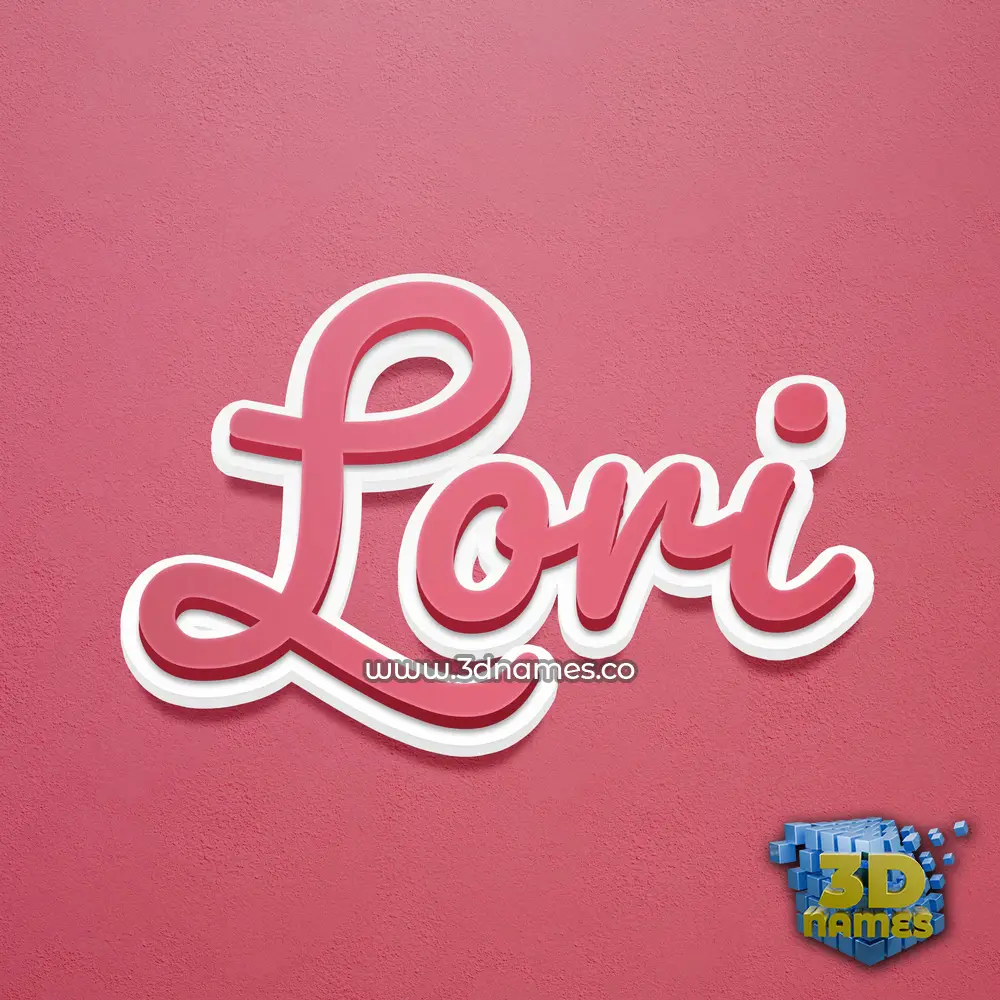 lori in Red Scribble style - 3D name wallpaper