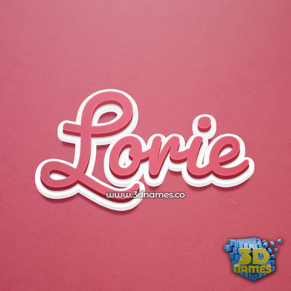 lorie in Red Scribble style - 3D name wallpaper