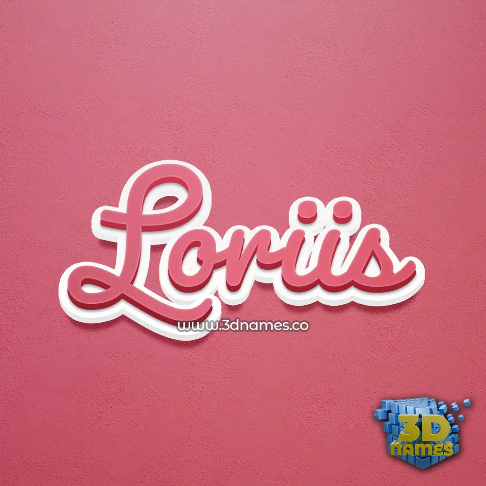 loriis in Red Scribble style - 3D name wallpaper