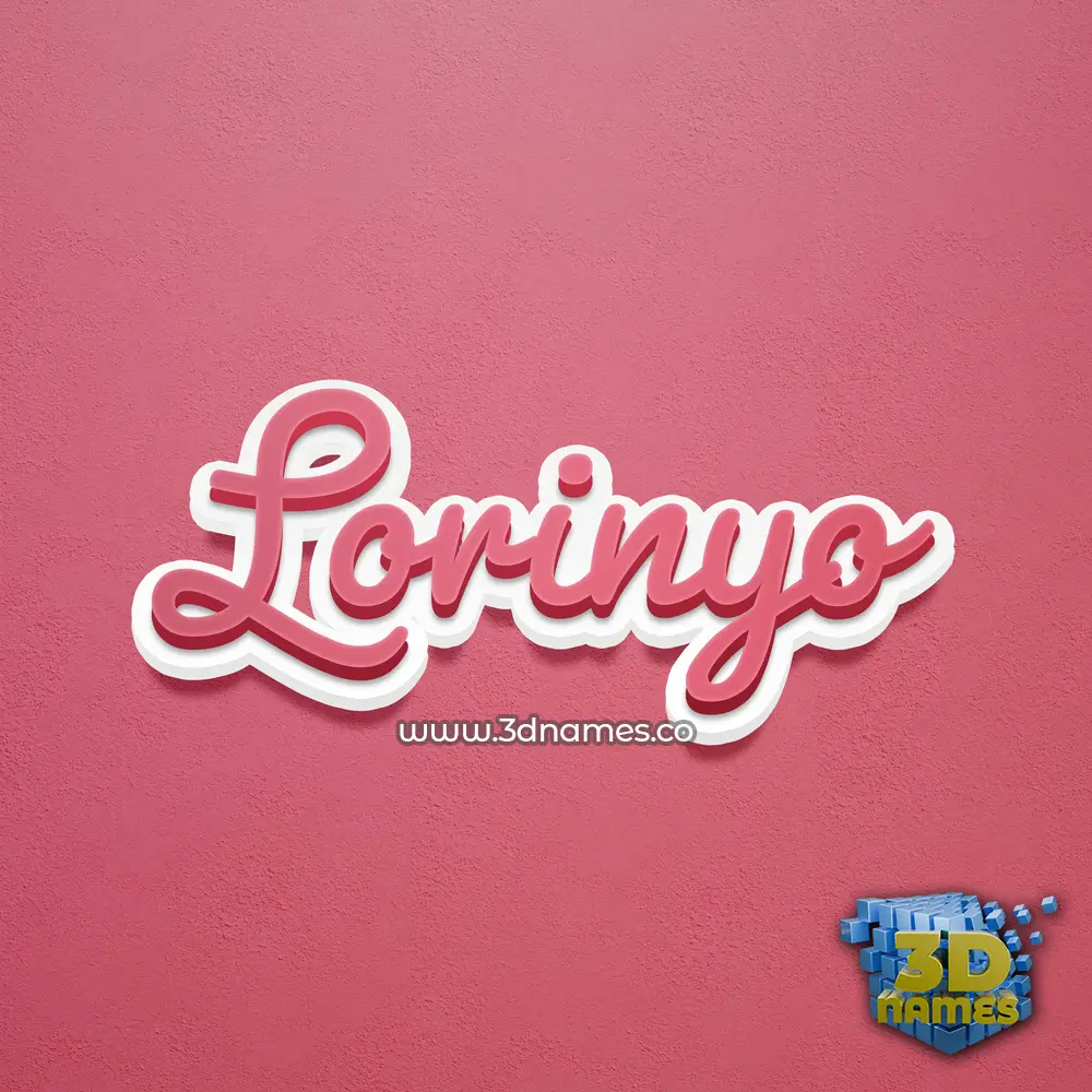 lorinyo in Red Scribble style - 3D name wallpaper