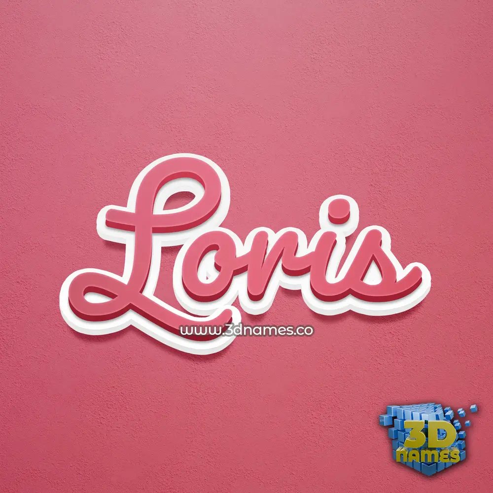 loris in Red Scribble style - 3D name wallpaper