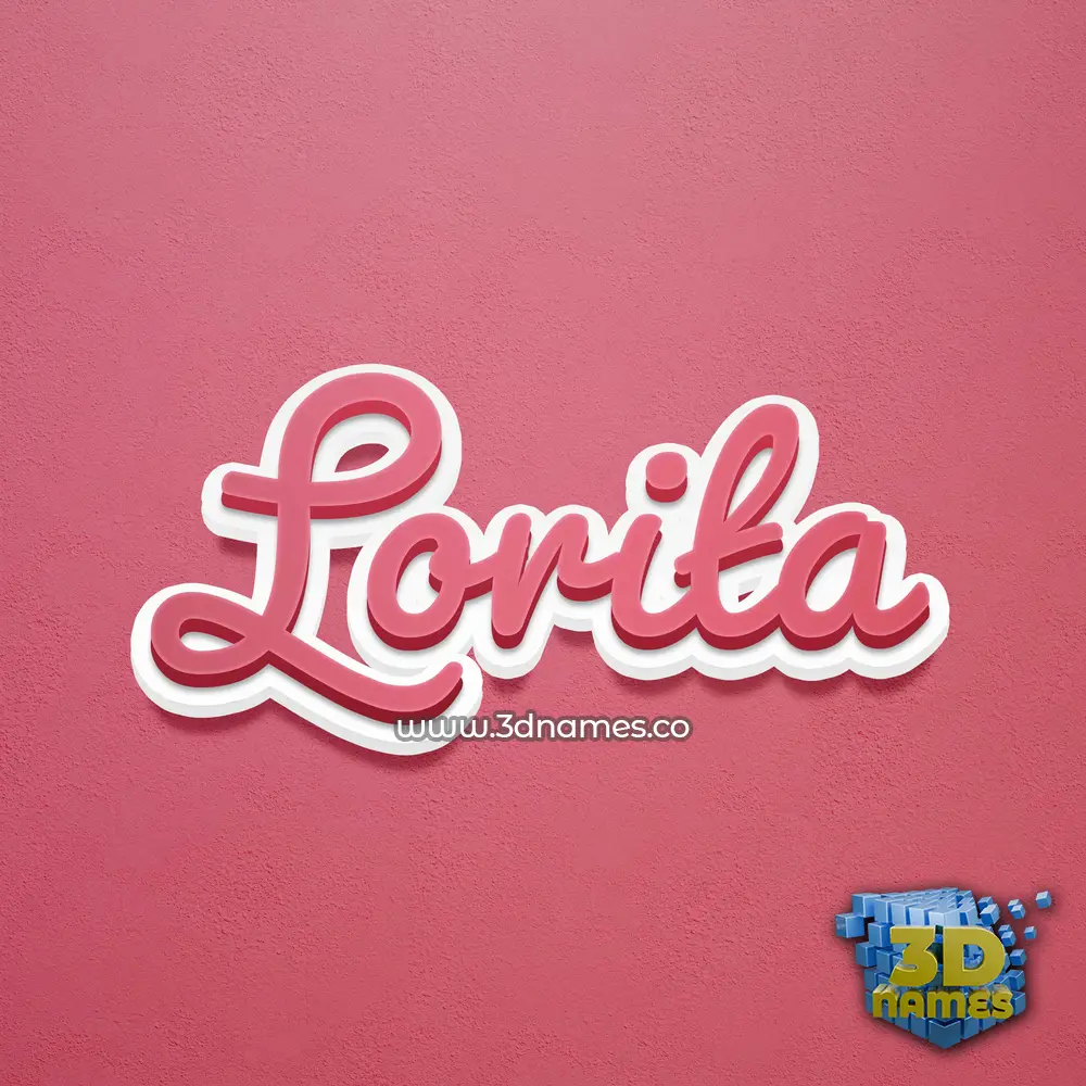 lorita in Red Scribble style - 3D name wallpaper