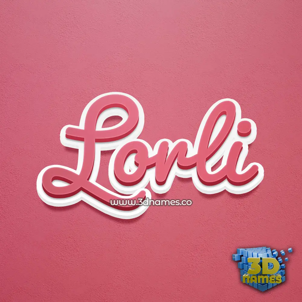 lorli in Red Scribble style - 3D name wallpaper