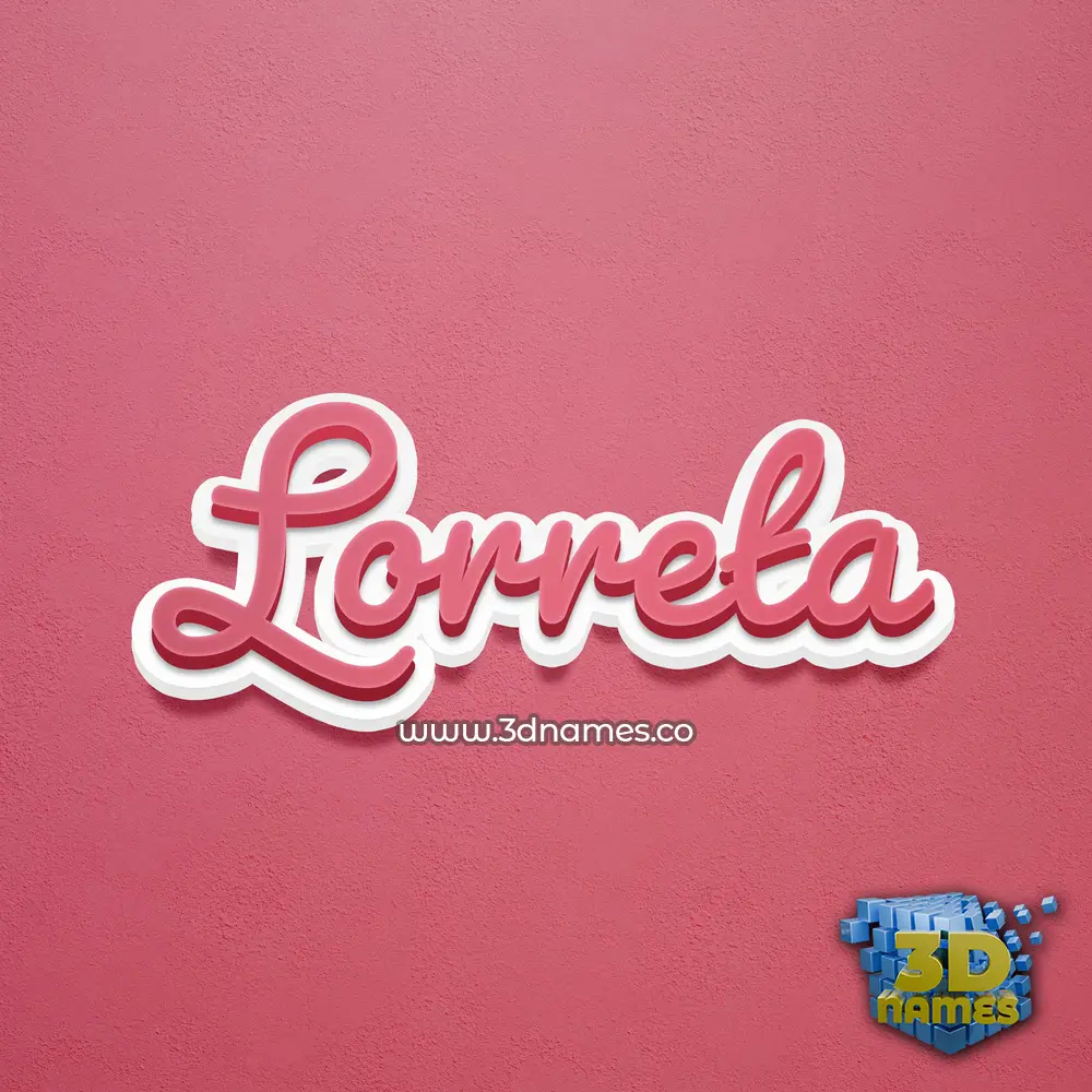 lorreta in Red Scribble style - 3D name wallpaper