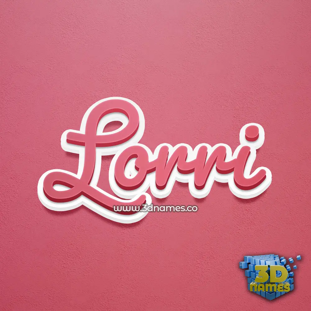 lorri in Red Scribble style - 3D name wallpaper