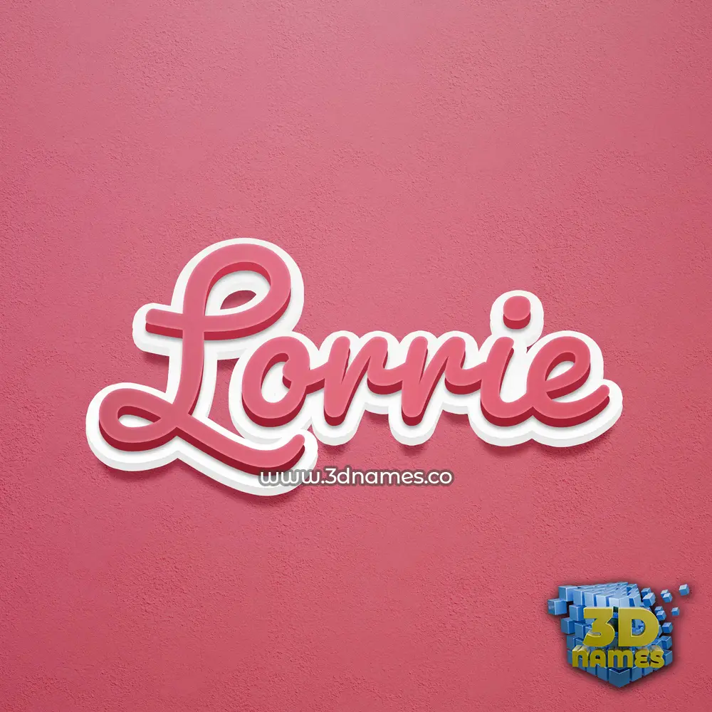 lorrie in Red Scribble style - 3D name wallpaper