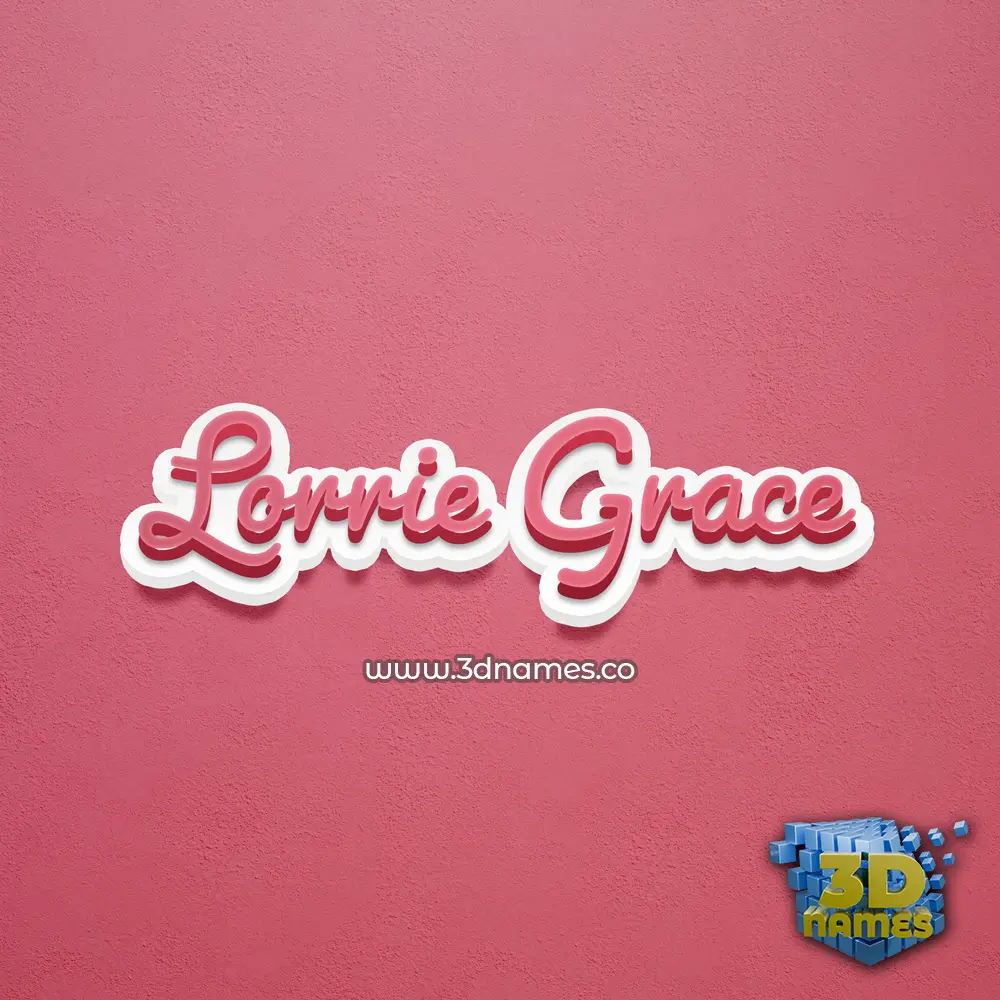 lorrie grace in Red Scribble style - 3D name wallpaper