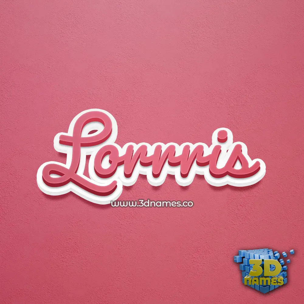 lorrris in Red Scribble style - 3D name wallpaper