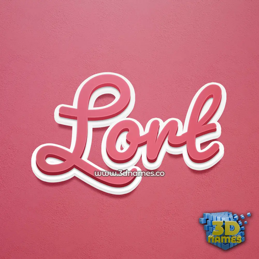 lort in Red Scribble style - 3D name wallpaper