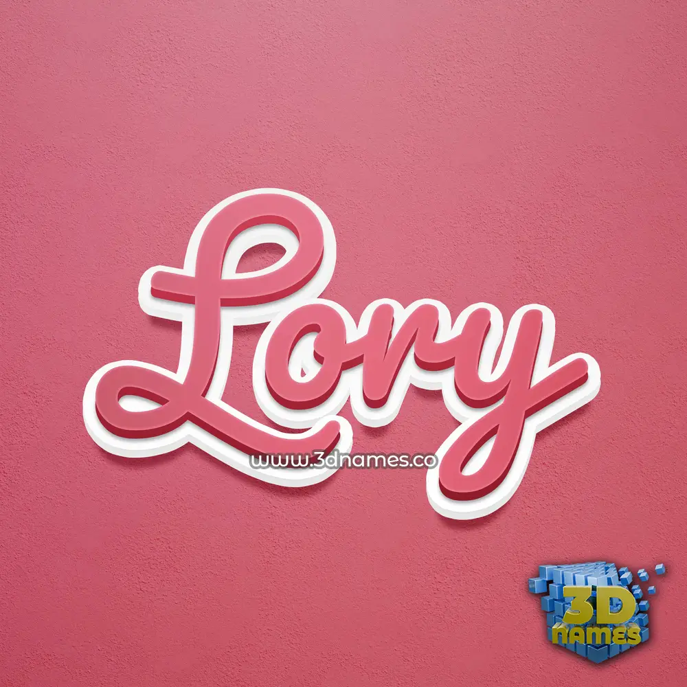 lory in Red Scribble style - 3D name wallpaper