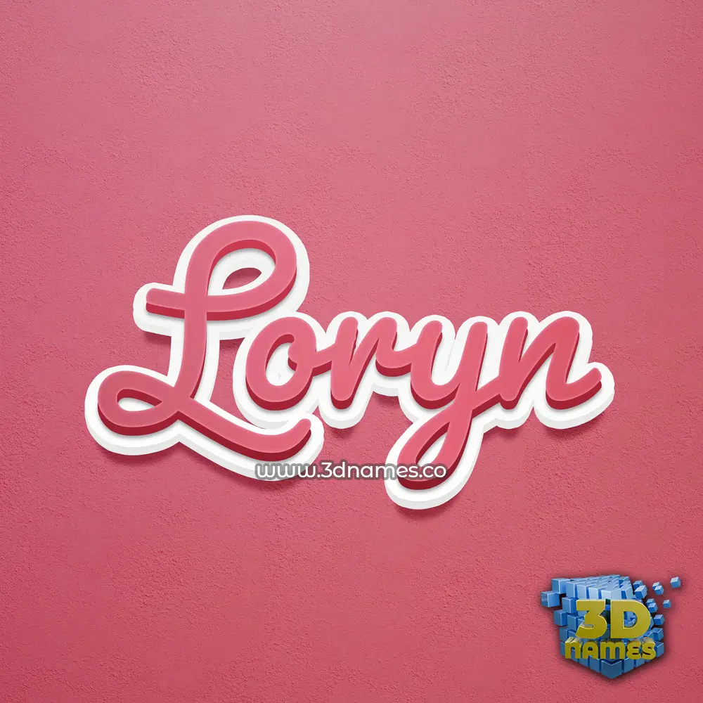 loryn in Red Scribble style - 3D name wallpaper
