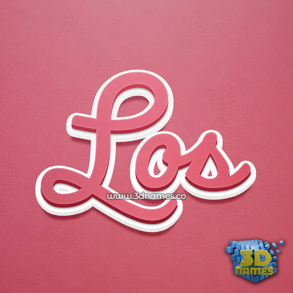 los in Red Scribble style - 3D name wallpaper