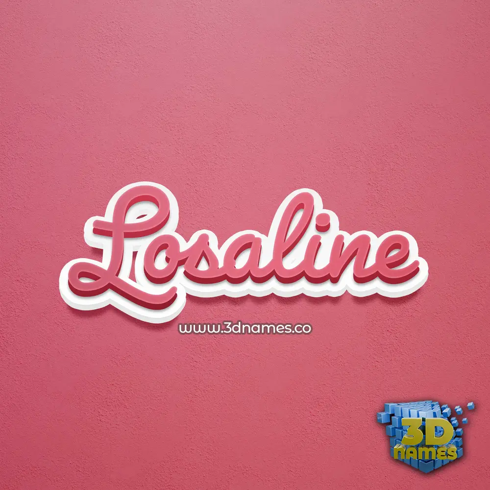 losaline in Red Scribble style - 3D name wallpaper