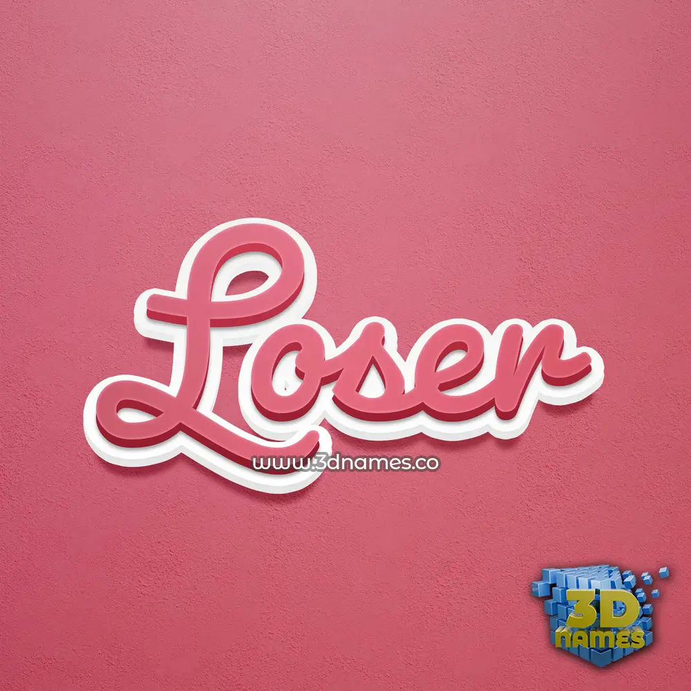 loser in Red Scribble style - 3D name wallpaper