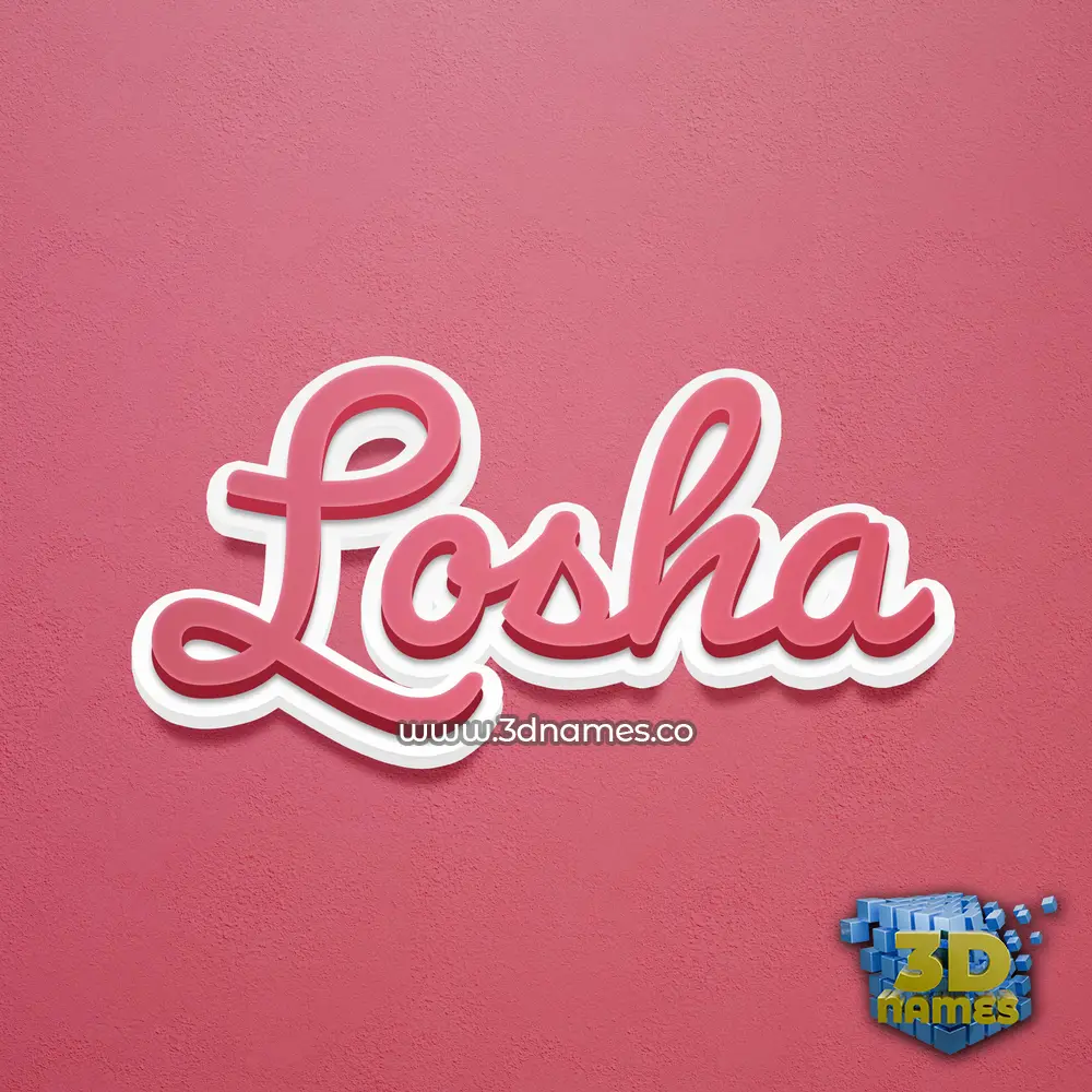 losha in Red Scribble style - 3D name wallpaper