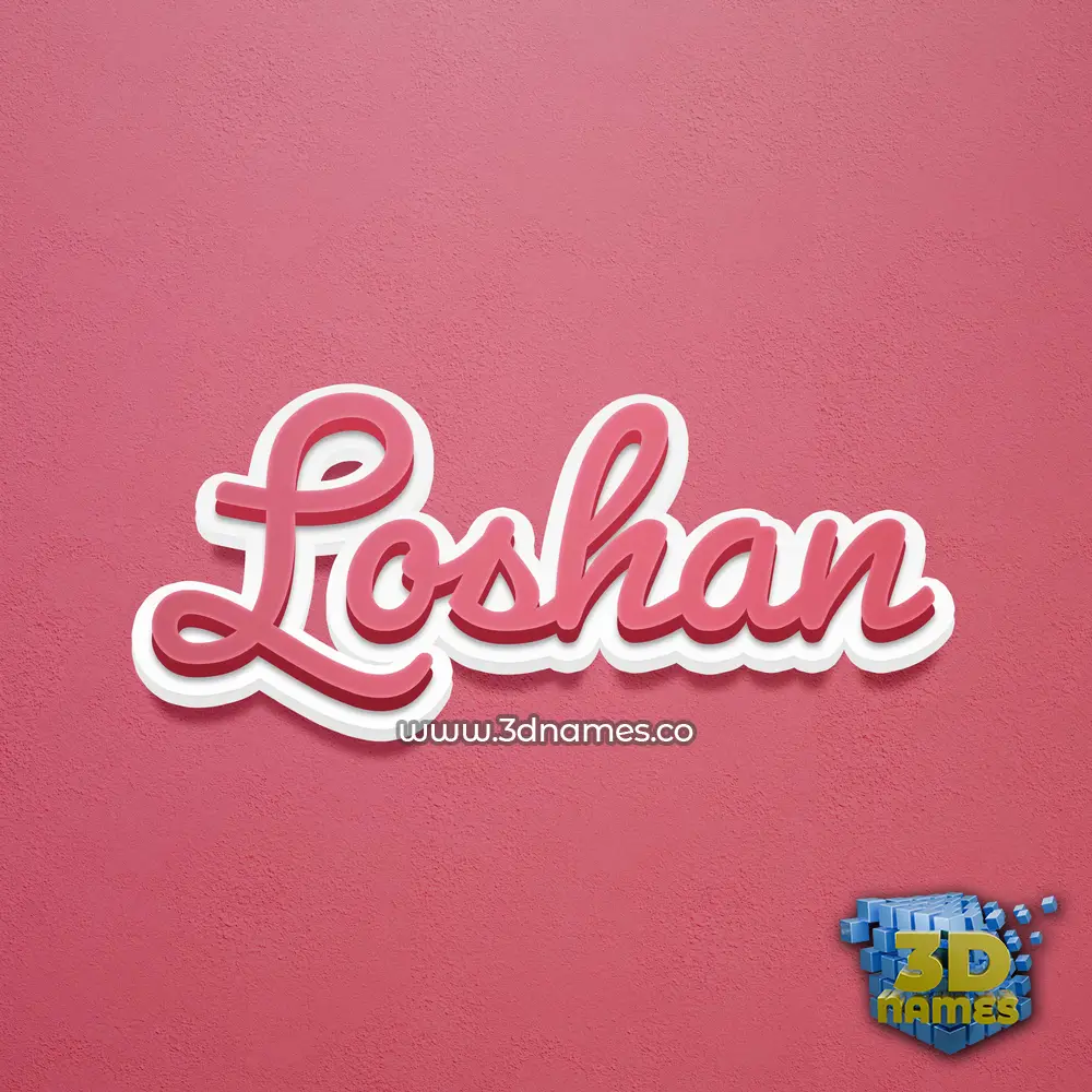 loshan in Red Scribble style - 3D name wallpaper