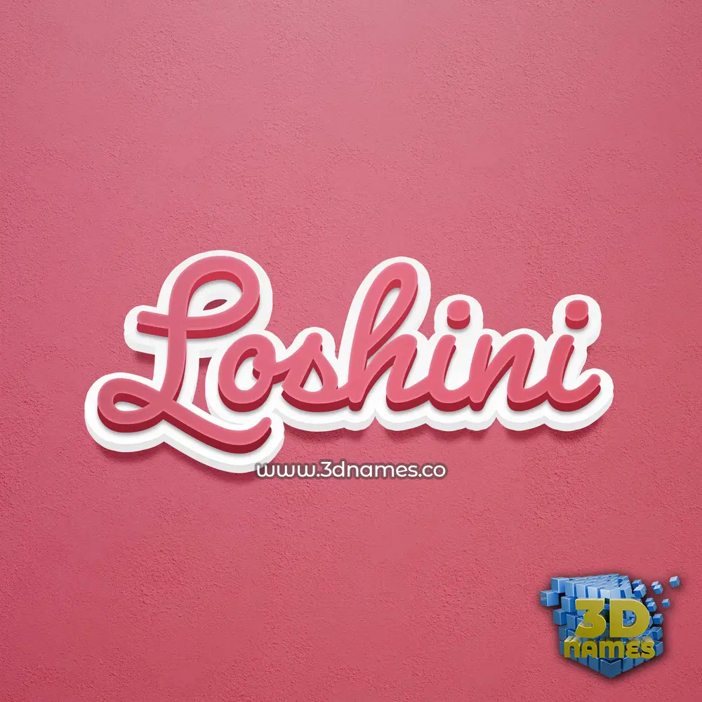 loshini in Red Scribble style - 3D name wallpaper
