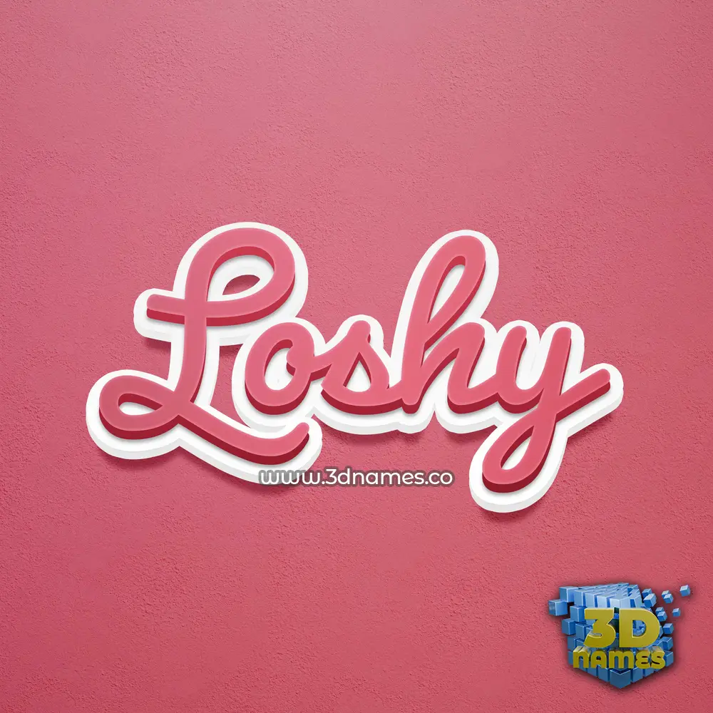 loshy in Red Scribble style - 3D name wallpaper