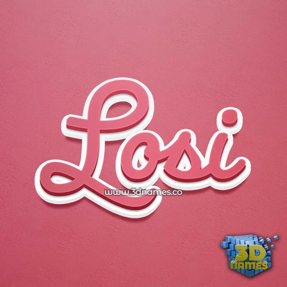 losi in Red Scribble style - 3D name wallpaper
