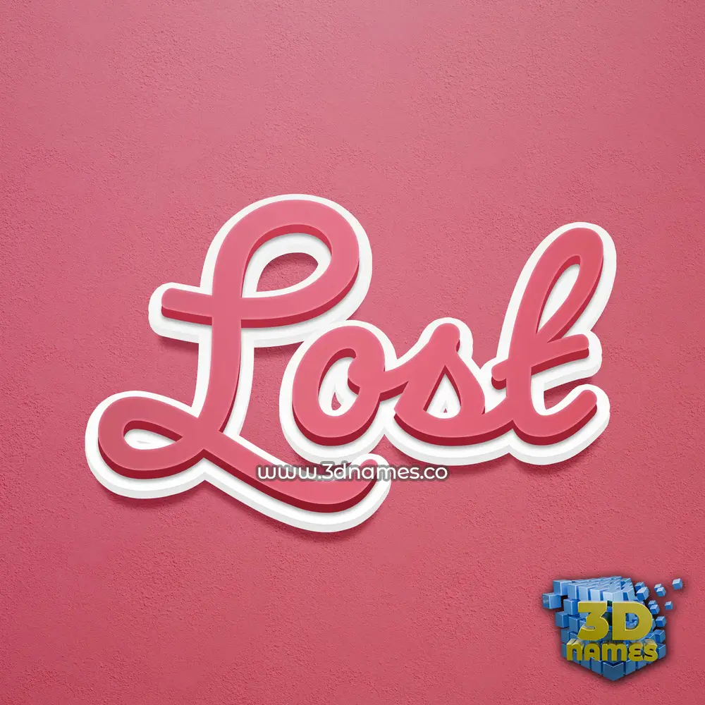 lost in Red Scribble style - 3D name wallpaper