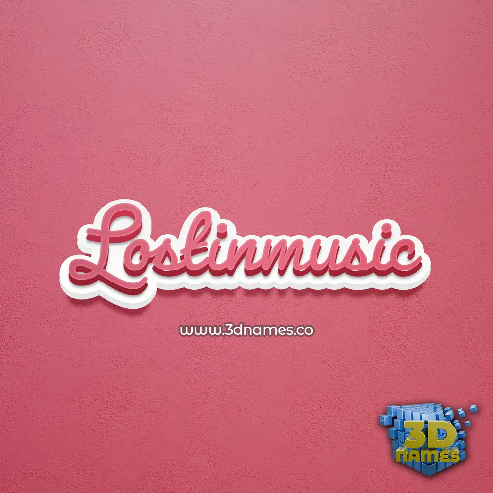 lostinmusic in Red Scribble style - 3D name wallpaper
