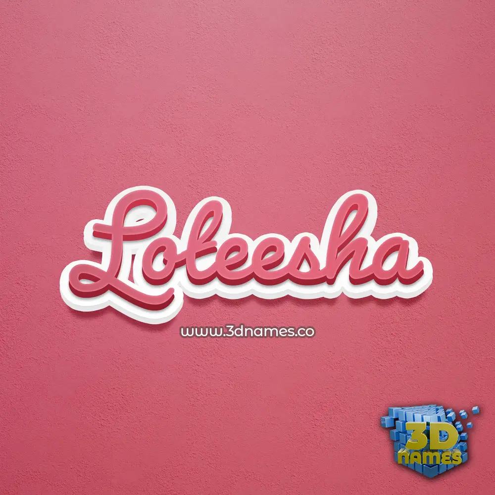loteesha in Red Scribble style - 3D name wallpaper