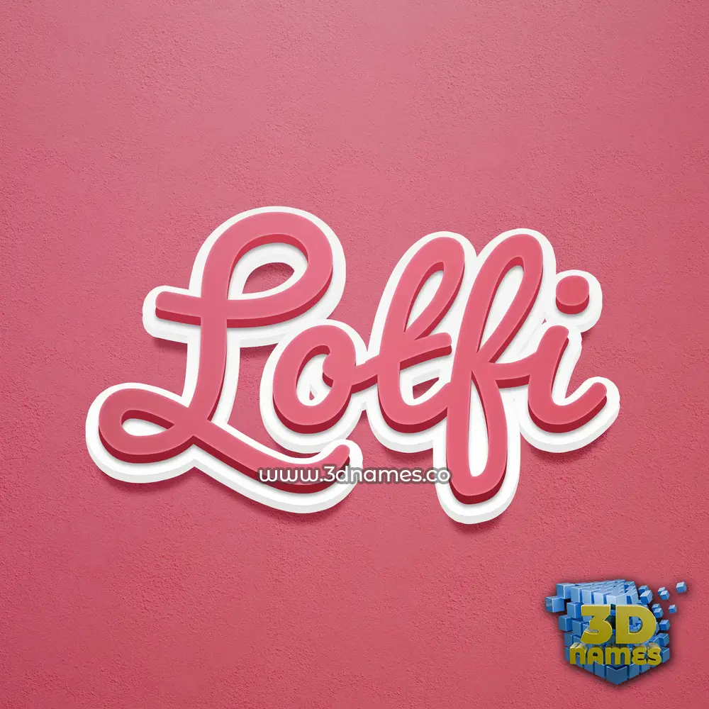 lotfi in Red Scribble style - 3D name wallpaper