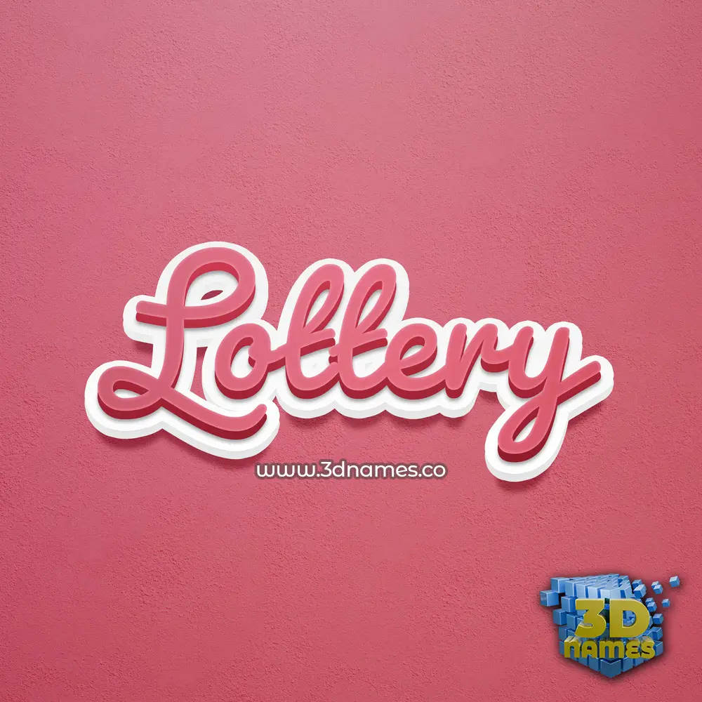 lottery in Red Scribble style - 3D name wallpaper