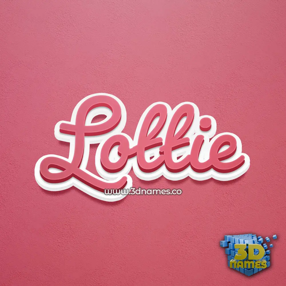lottie in Red Scribble style - 3D name wallpaper